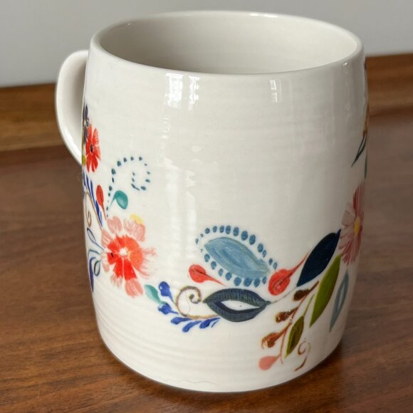 Anthropologie Starla M. Halfmann "Petal Palette" Monogram Letter "B" Mug Floral - Picture 6 of 11